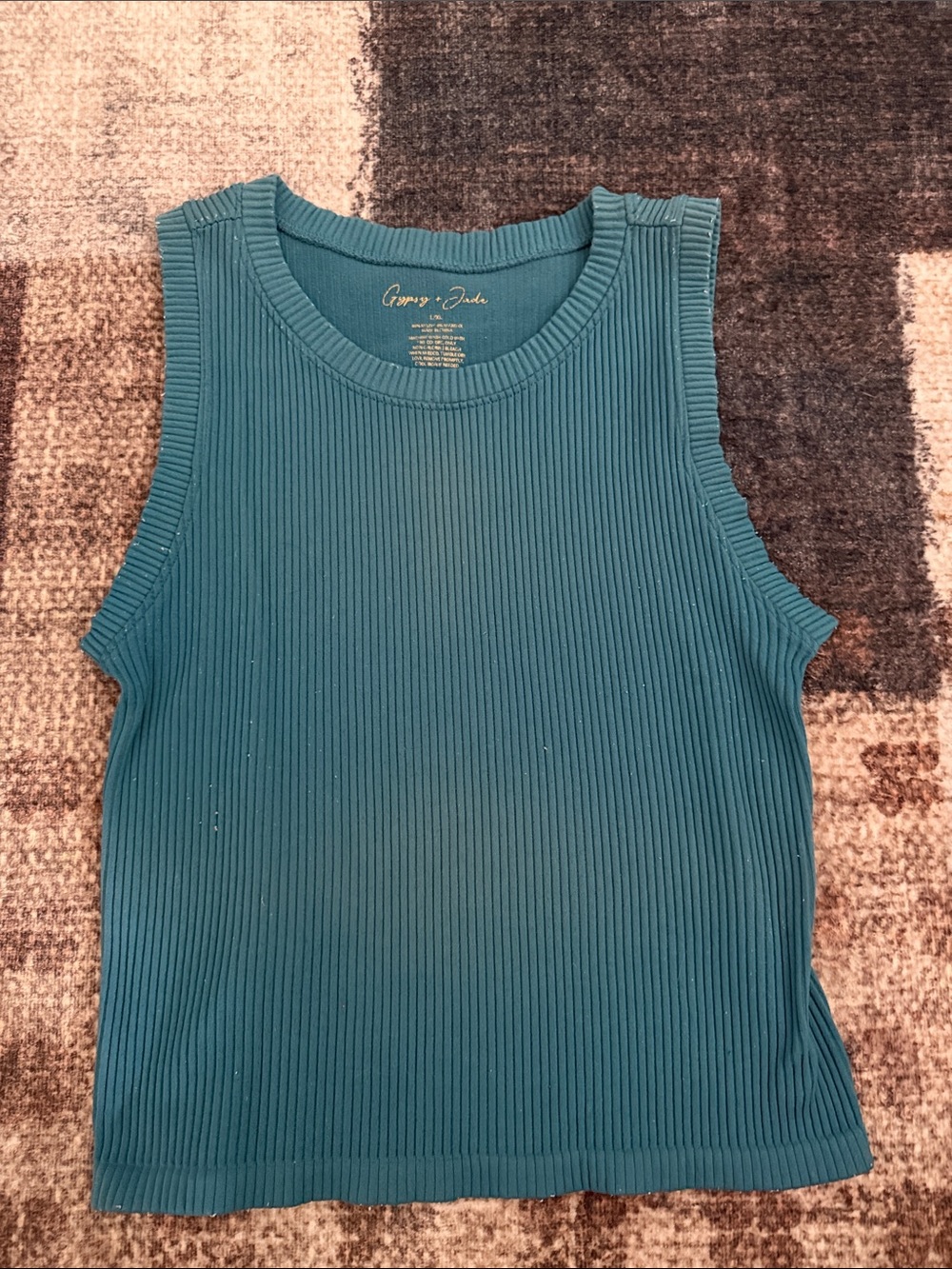 Gypsy+ Jade Teal Ribbed Tank Top